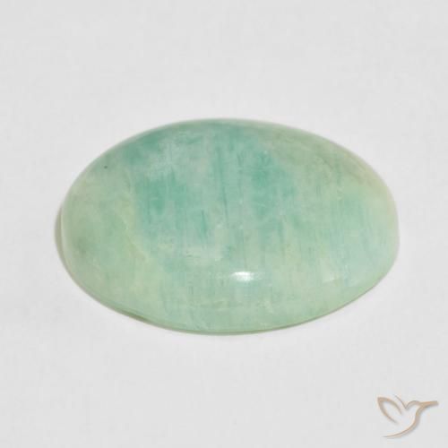 Amazonita Verde medio natural de 13.68 ct, Ovalada, Opaco