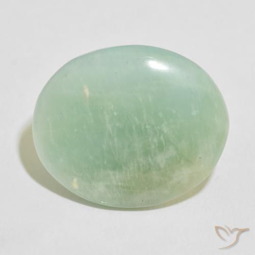 15.57ct Natural Verde claro Amazonita, Ovalada, Opaco