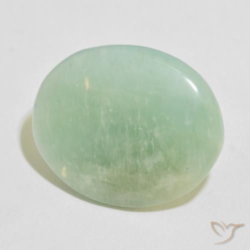 Amazonita Verde claro natural de 15.57 ct, Ovalada, Opaco
