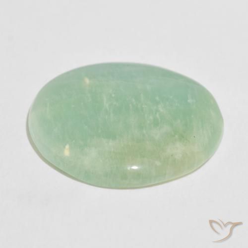 Amazonita Verde claro natural de 15.57 ct, Ovalada, Opaco