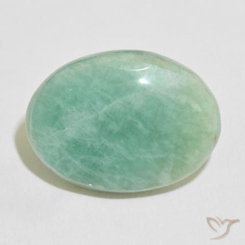 15.65ct Natural Verde mar claro Amazonita, Ovalada, Opaco
