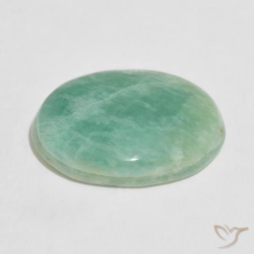 Amazonita Verde mar claro natural de 15.65 ct, Ovalada, Opaco