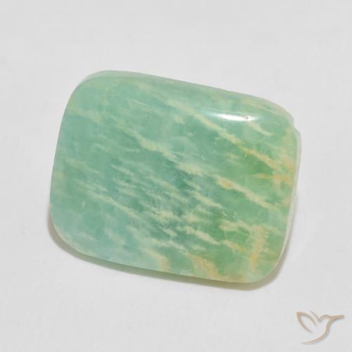 Amazonita Verde multicolor natural de 11.86 ct, Forma Cojín, Opaco