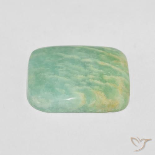 Amazonita Verde multicolor natural de 11.86 ct, Forma Cojín, Opaco