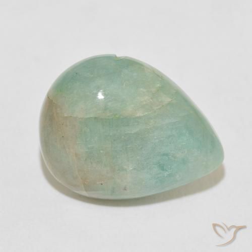 Amazonita Verde azulado claro natural de 10.53 ct, En forma de pera, Opaco