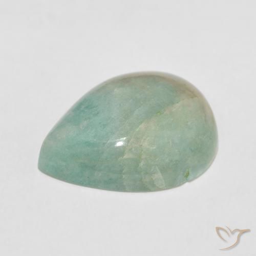 Amazonita Verde azulado claro natural de 10.53 ct, En forma de pera, Opaco