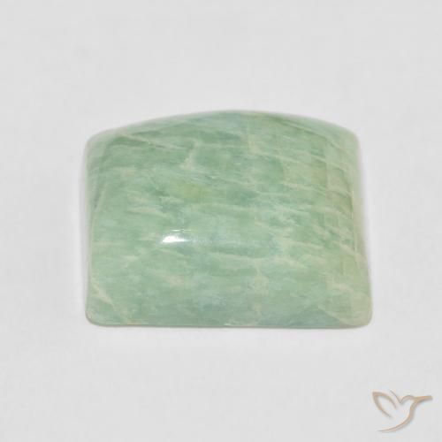 Amazonita Verde musgoso natural de 12.56 ct, Corte Baguette, Opaco