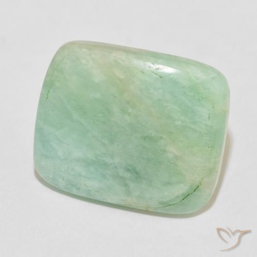 Amazonita Verde gris natural de 15.17 ct, Forma Cojín, Opaco