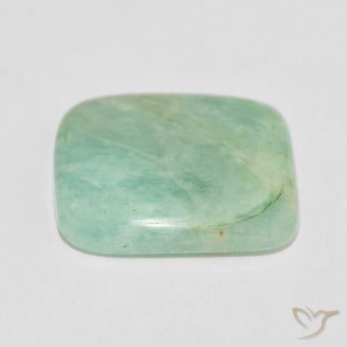 Amazonita Verde gris natural de 15.17 ct, Forma Cojín, Opaco