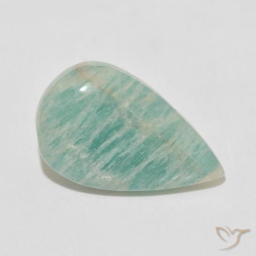 Amazonita Verde azulado claro natural de 9.63 ct, En forma de pera, Opaco