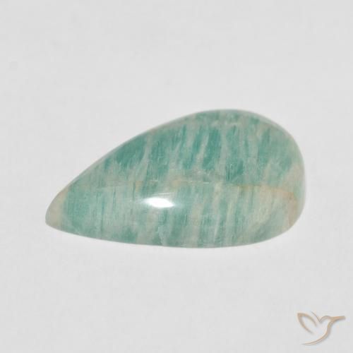 Amazonita Verde azulado claro natural de 9.63 ct, En forma de pera, Opaco