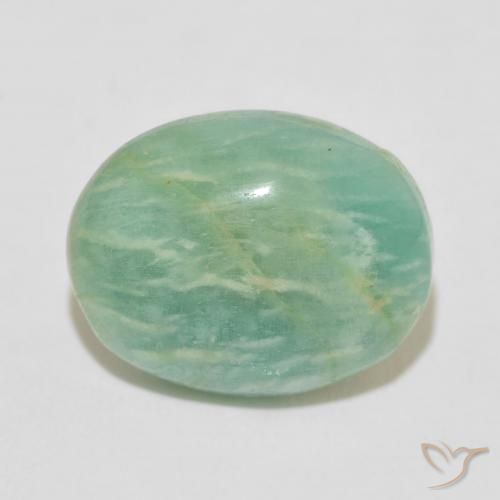 16.47ct Natural Verde mar claro Amazonita, Ovalada, Opaco