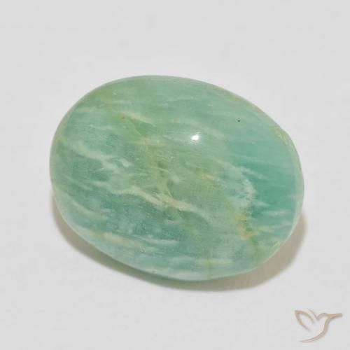 Amazonita Verde mar claro natural de 16.47 ct, Ovalada, Opaco