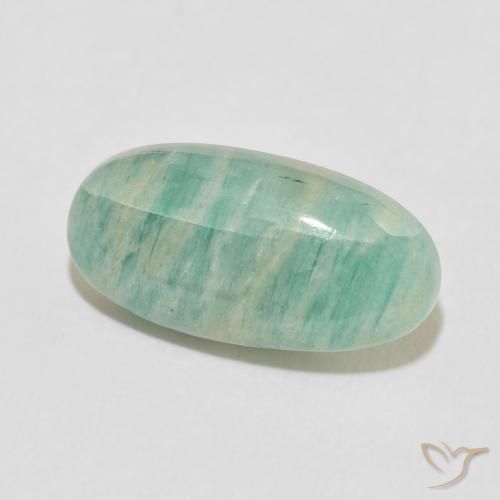 Amazonita Verde mar claro natural de 7.77 ct, Ovalada, Opaco