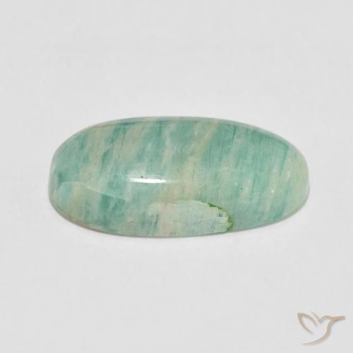 Amazonita Verde mar claro natural de 7.77 ct, Ovalada, Opaco