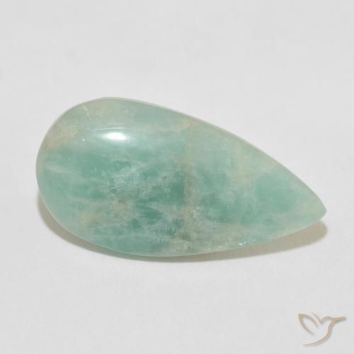 Amazonita Verde claro natural de 11.83 ct, En forma de pera, Opaco