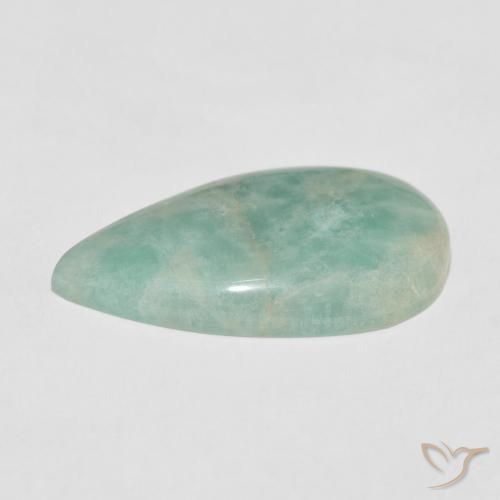 Amazonita Verde claro natural de 11.83 ct, En forma de pera, Opaco