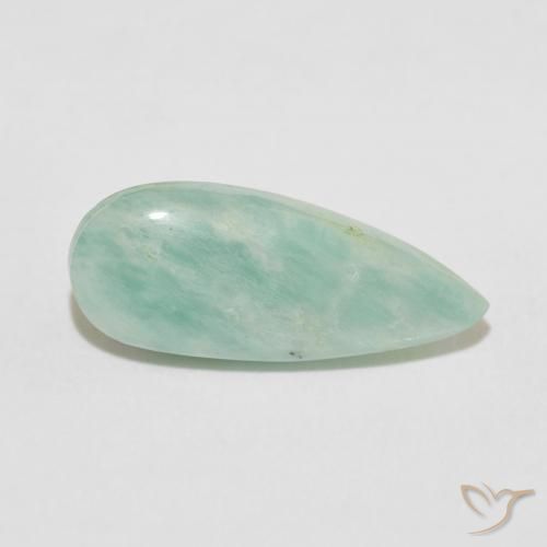 Amazonita Verde mar claro natural de 5.27 ct, En forma de pera, Opaco