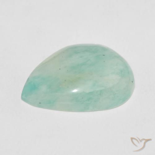Amazonita Verde azulado claro natural de 8.82 ct, En forma de pera, Opaco