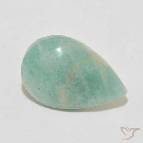 Amazonita Verde mar claro natural de 8.10 ct, En forma de pera, Opaco