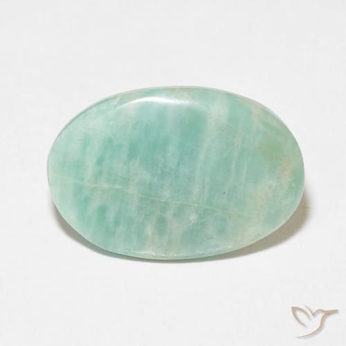 12.16ct Natural Verde pálido Amazonita, Ovalada, Opaco