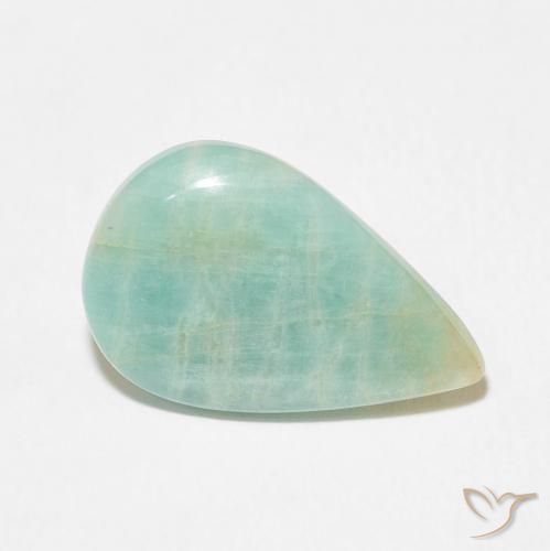 Amazonita Verde mar claro natural de 6.96 ct, En forma de pera, Opaco