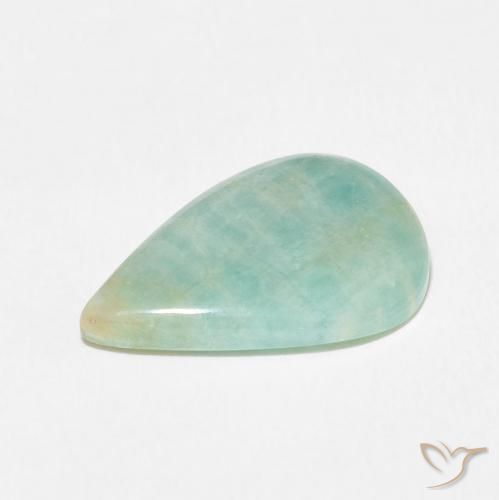 Amazonita Verde mar claro natural de 6.96 ct, En forma de pera, Opaco