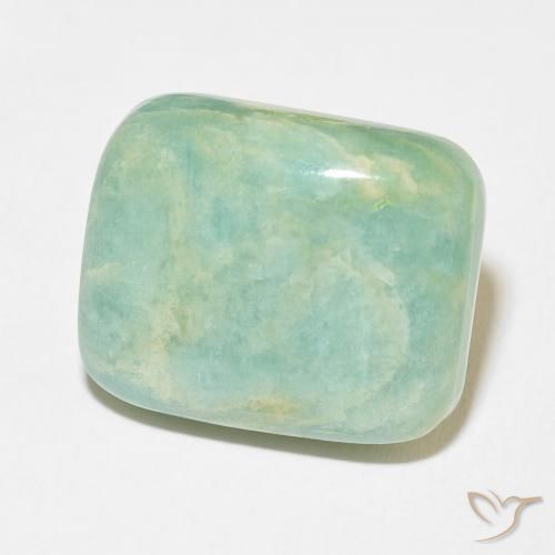 Amazonita Verde medio natural de 22.58 ct, Forma Cojín, Opaco