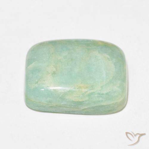 Amazonita Verde medio natural de 22.58 ct, Forma Cojín, Opaco