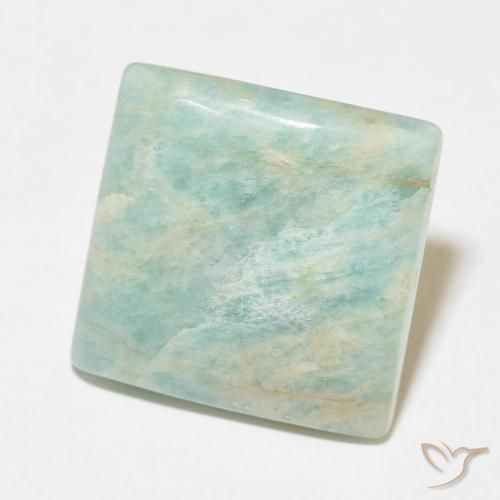 Amazonita Verde musgo claro natural de 18.64 ct, Cuadrado, Opaco
