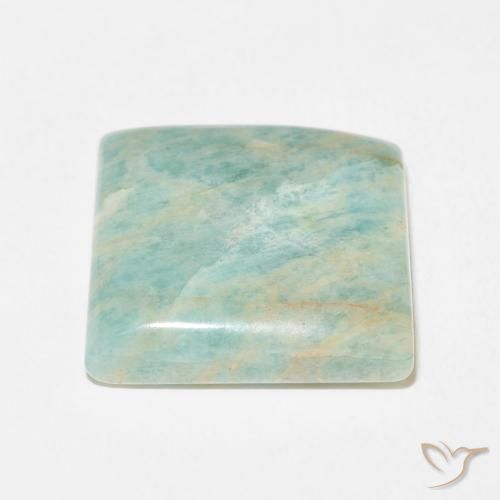 Amazonita Verde musgo claro natural de 18.64 ct, Cuadrado, Opaco