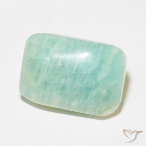 Amazonita Verde pálido natural de 19.65 ct, Forma Cojín, Opaco