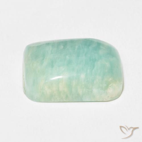 Amazonita Verde pálido natural de 19.65 ct, Forma Cojín, Opaco