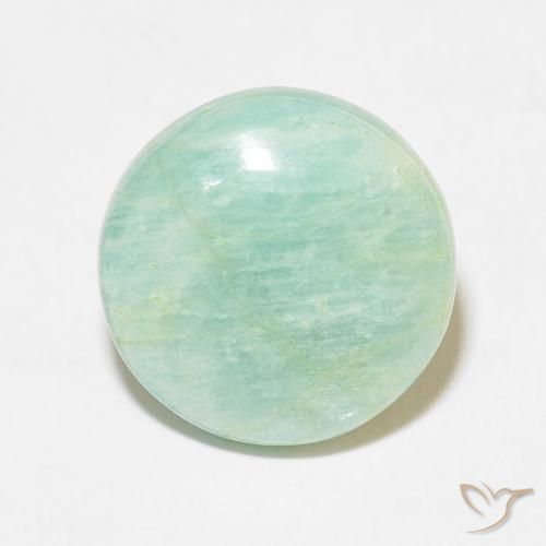 6.94ct Natural Verde musgo claro Amazonita, Redondo, Opaco