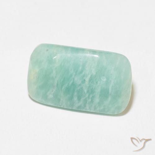 Amazonita Verde pálido natural de 6.20 ct, Forma Cojín, Opaco