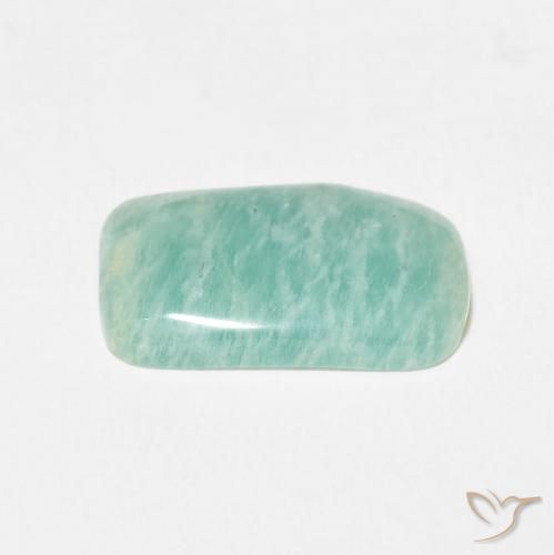 Amazonita Verde pálido natural de 6.20 ct, Forma Cojín, Opaco