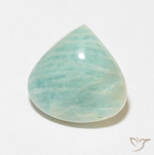 Amazonita Verde mar claro natural de 11.81 ct, En forma de pera, Opaco