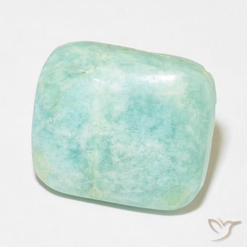 Amazonita Verde claro natural de 25.18 ct, Forma Cojín, Opaco