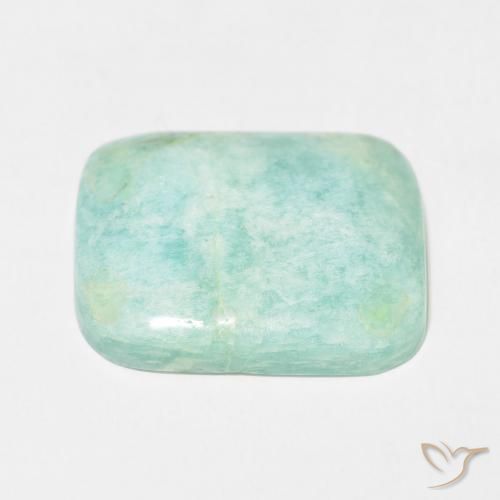 Amazonita Verde claro natural de 25.18 ct, Forma Cojín, Opaco