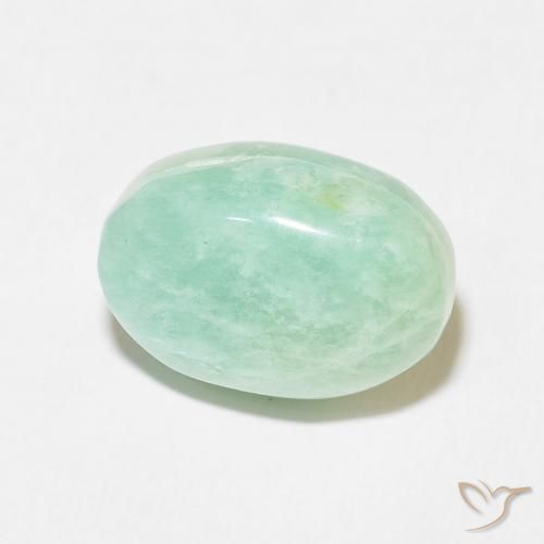 Amazonita Verde azulado claro natural de 9.01 ct, Ovalada, Opaco