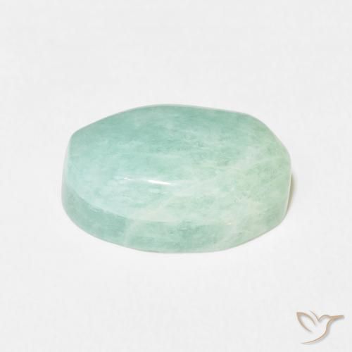 Amazonita Verde azulado claro natural de 9.01 ct, Ovalada, Opaco