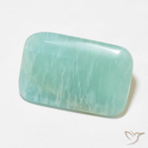 Amazonita Verde azulado claro natural de 19.86 ct, Forma Cojín, Opaco