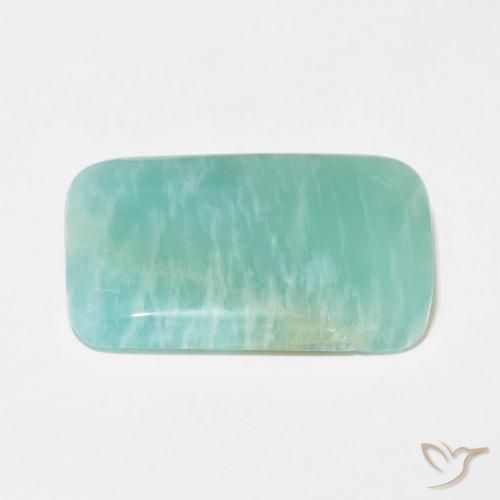 Amazonita Verde azulado claro natural de 19.86 ct, Forma Cojín, Opaco