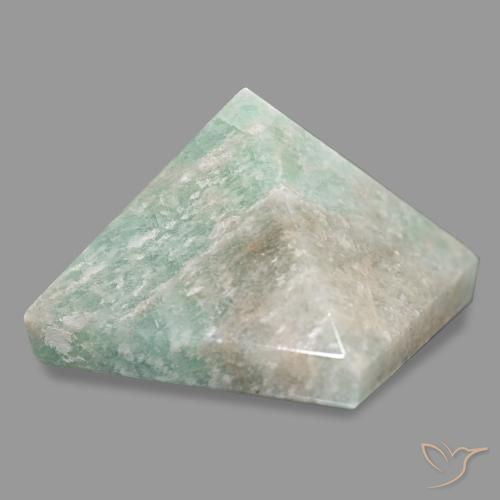 Amazonita Verde gris musgoso natural de 67.40 ct, Cuadrado, Opaco