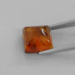 Ámbar naranja natural de 1,23 ct, transparente, transparente / translúcido