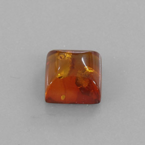 Ámbar naranja natural de 1,23 ct, transparente, transparente / translúcido
