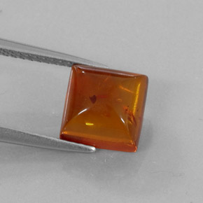Ámbar naranja natural de 1,23 ct, transparente, transparente / translúcido