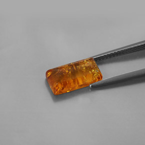 Ámbar naranja natural de 1,32 ct, transparente, transparente / translúcido