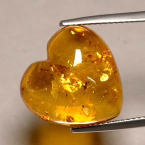 Ámbar naranja natural de 5,82 ct, transparente, transparente / translúcido