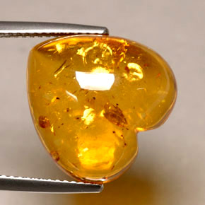 Ámbar naranja natural de 5,82 ct, transparente, transparente / translúcido